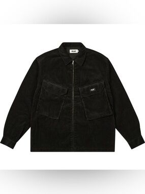 Palace Cord Pdu Overshirt FW24 Men’s Size Large Black Corduroy Logo Jacket